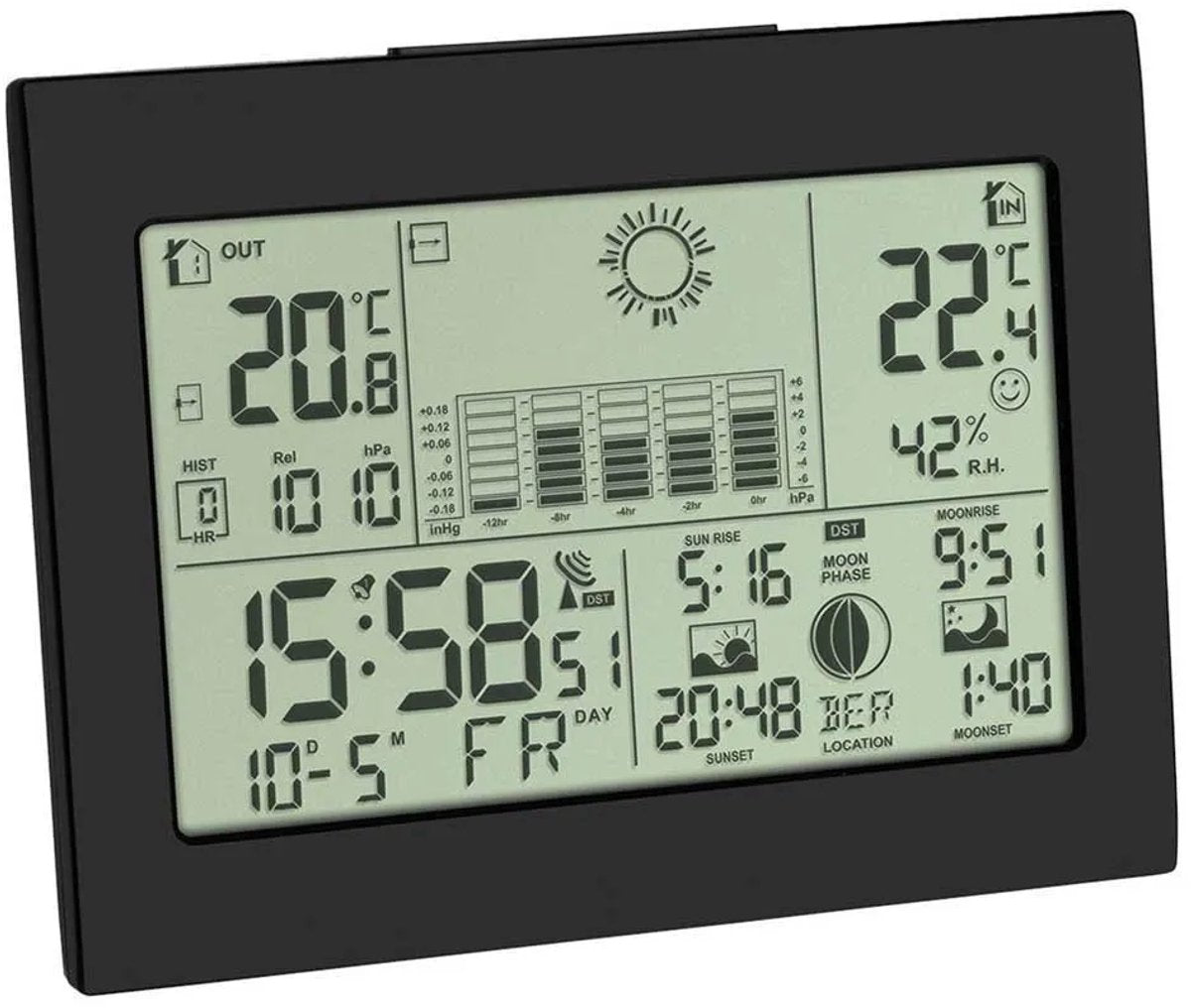 Tfa dostmann horizon 35.1155.01 draadloos weerstation aantal sensoren max.: 3