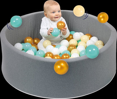 Ludi - ballenbad met 100 ballen - ballenbak - zachte rand - diameter 90 cm - babyspeelgoed - peuterspeelgoed - kleuterspeelgoed