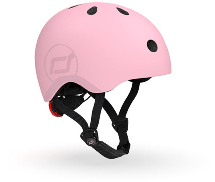 Scoot ride helmet – kinderhelm – s 51-55 cm – led achterlicht – magnetische sluiting – verstelbaar – roze