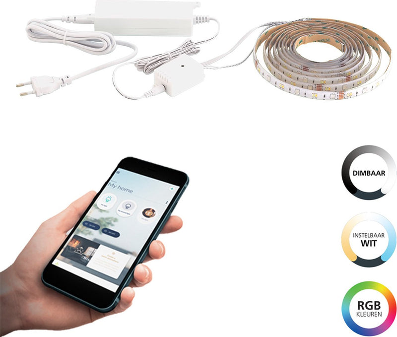 Eglo connect .z smart led strip - 500 cm - wit - instelbaar rgb wit licht - dimbaar - zigbee