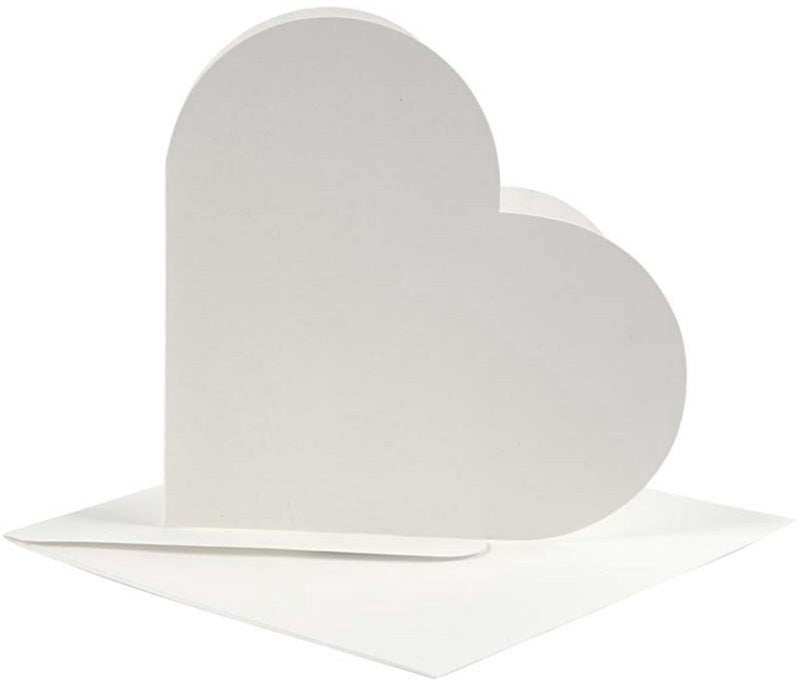 Creativ company cc heart-shaped cards , card size 12,5x12,5 cm, envelope size 13,5x13,5 cm, off-white, 10 set 1 pack