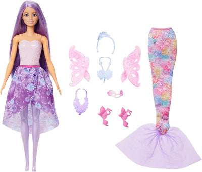 Barbie pop fantasiemodeset - waaronder zeemeerminnenstaart en feeënvleugels