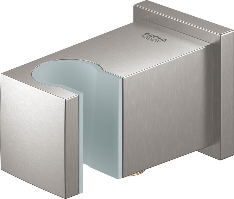 Grohe euphoria cube douche wandaansluitbocht met wandhouder - roestvrijstalen look - 26370dc0