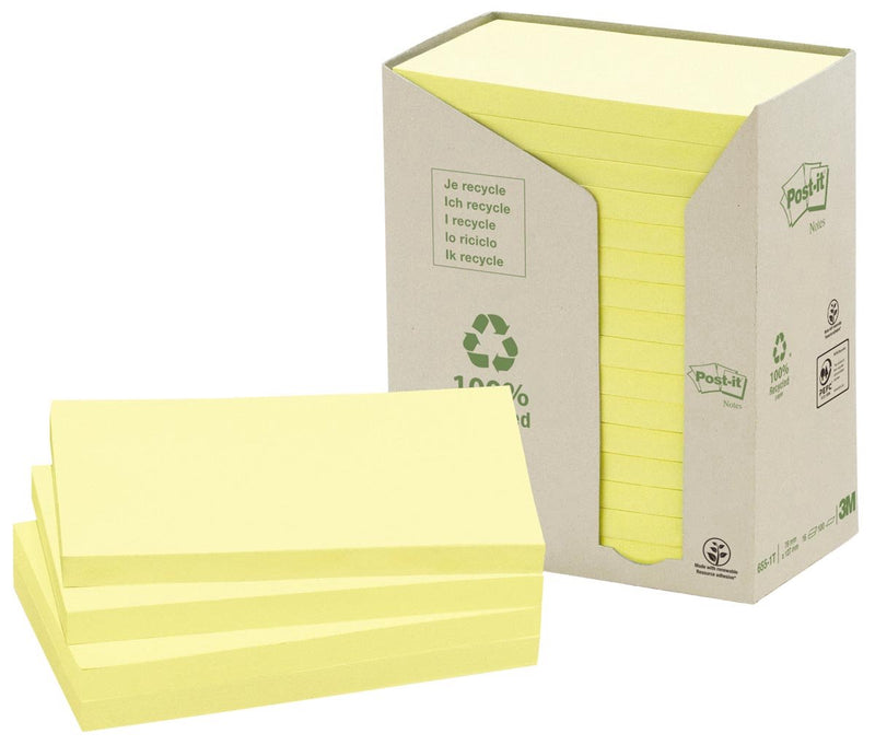 Notes post-it 655-1t 76x127mm geel