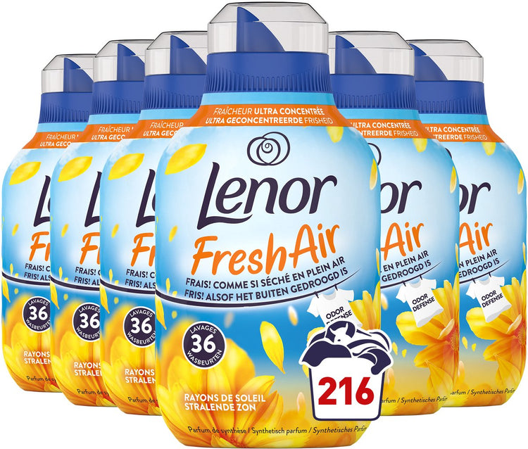 Lenor fresh air wasverzachter stralende zon - 6 x 36 wasbeurten