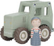 Little dutch tractor - hout - 11x13x8cm - met poppetje - 18m+