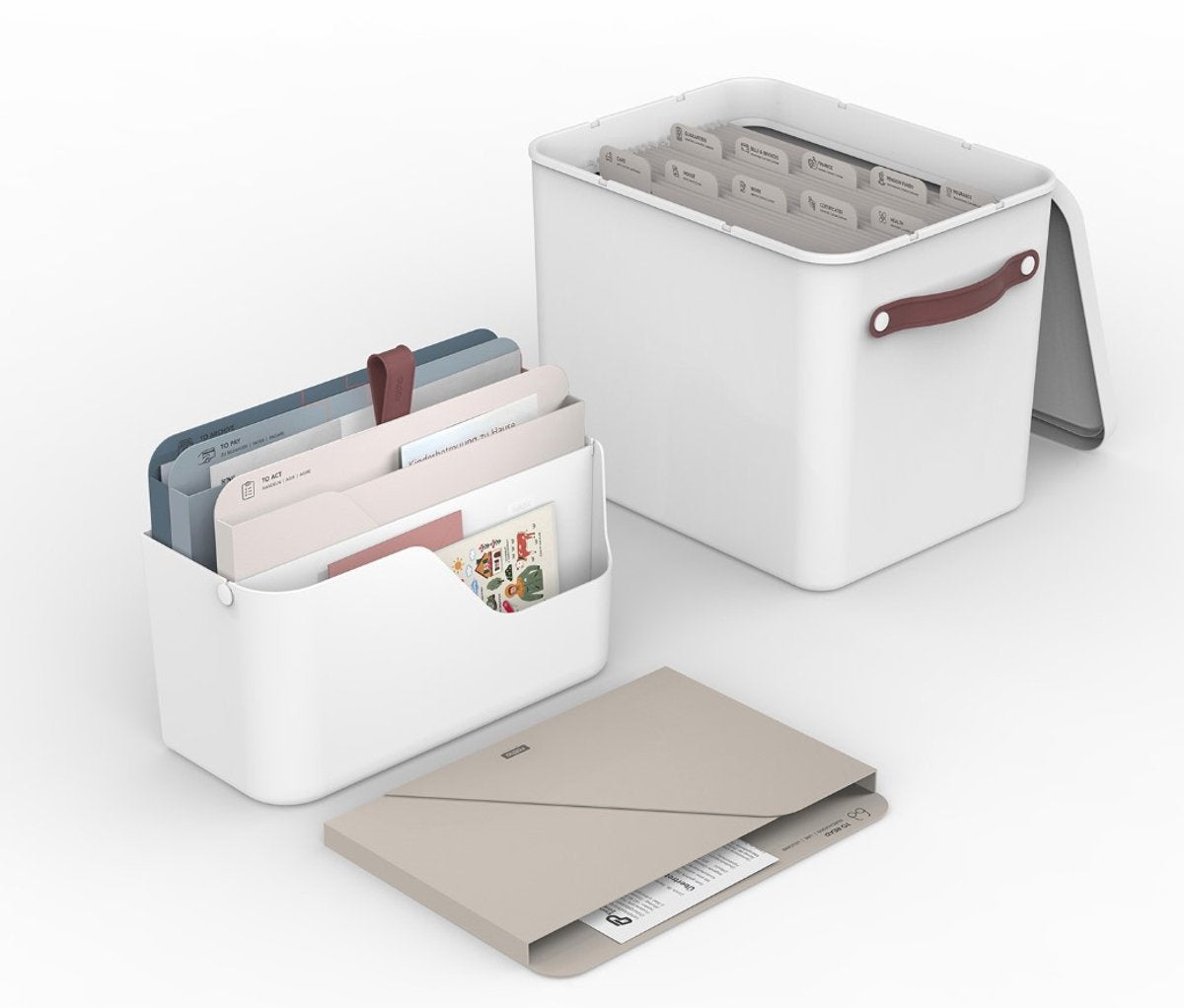 Rotho my paper organizerset, documenten organizer en archief 2 in 1. wit met blauwe inleggers. geschikt voor a4 formaat