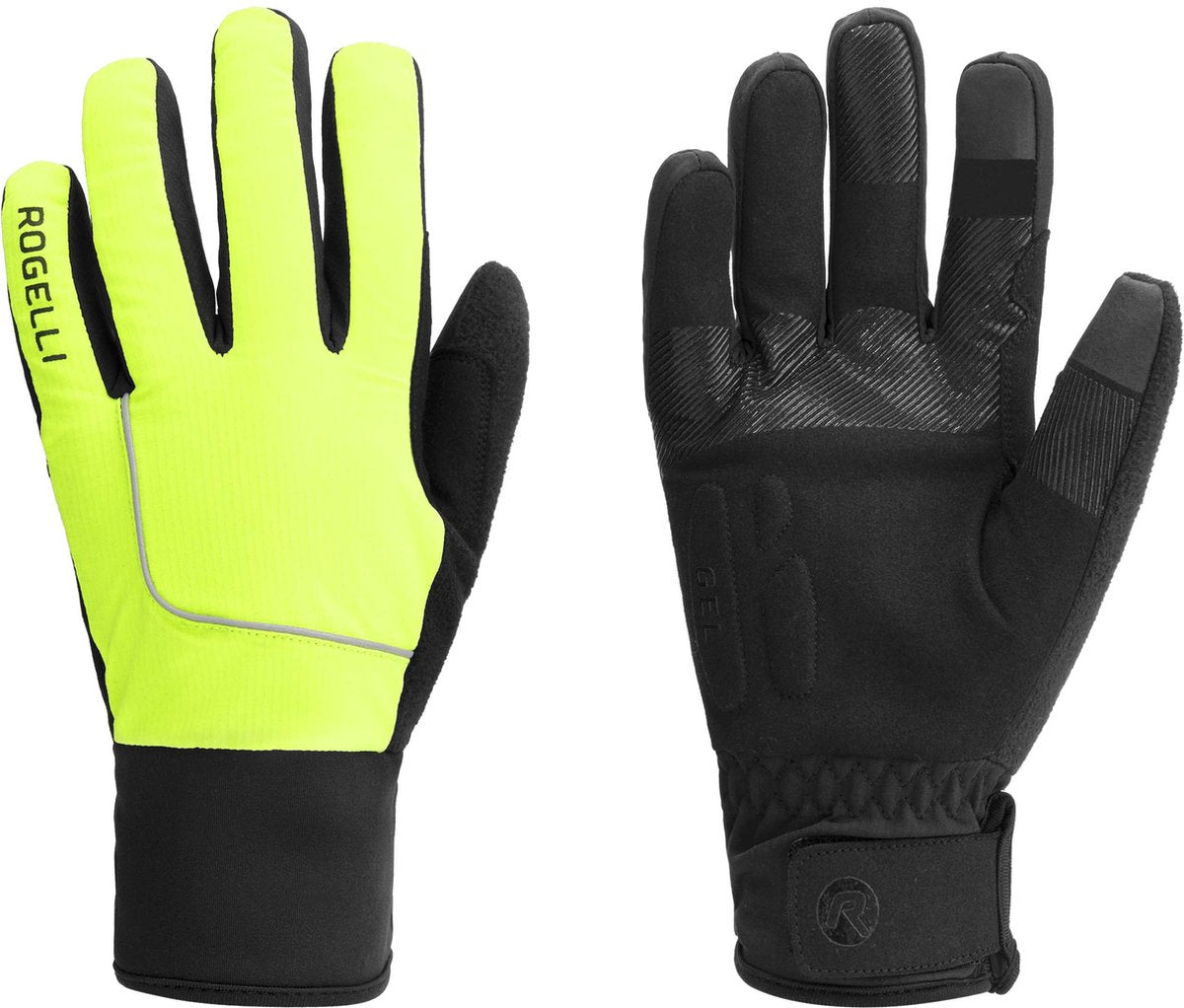 Rogelli essential heren fietshandschoenen - winter - waterproof - fluor