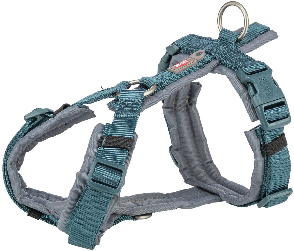 Trixie hondentuig - premium trekking petrol blauw - verstelbaar 32-38x1.3 cm