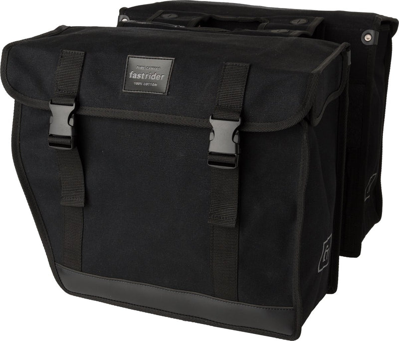 Fastrider canvas hybride 93 dubbele fietstas zwart - 41l