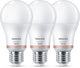 Philips smart lighting philips smart led lamp 3-pack - slimme led-verlichting - gekleurd en wit licht - e27 - 60w - mat - wi-fi