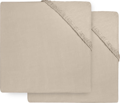 Jollein baby hoeslaken boxmatras - nougat - jersey - 2 stuks - 75x95cm