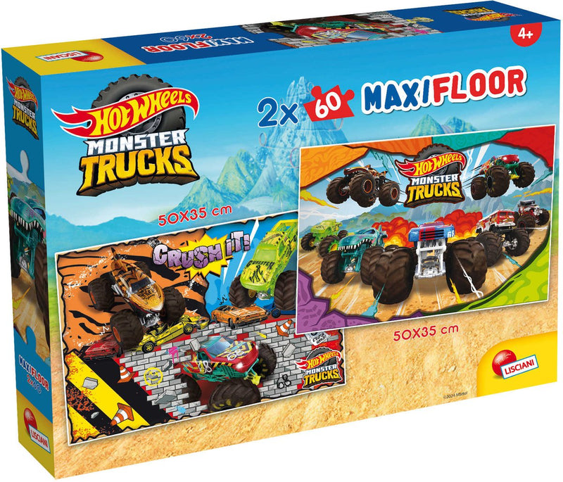 Lisciani hot wheels puzzle maxifloor 2 x 60