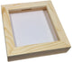 Playwood hobbygroep spaarpot plexiglas houten geldbox naturel wit 17 cm.