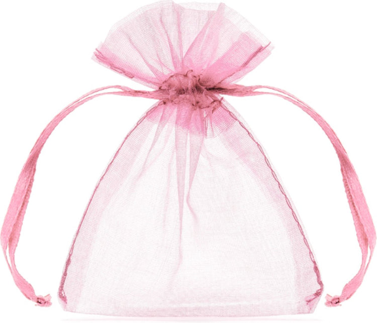 Party-decoration organza zakjes roze (10 st)
