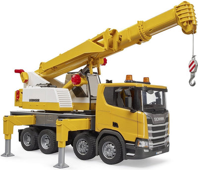 Bruder 3571 vrachtwagen scania 560r liebherr kraan met truck