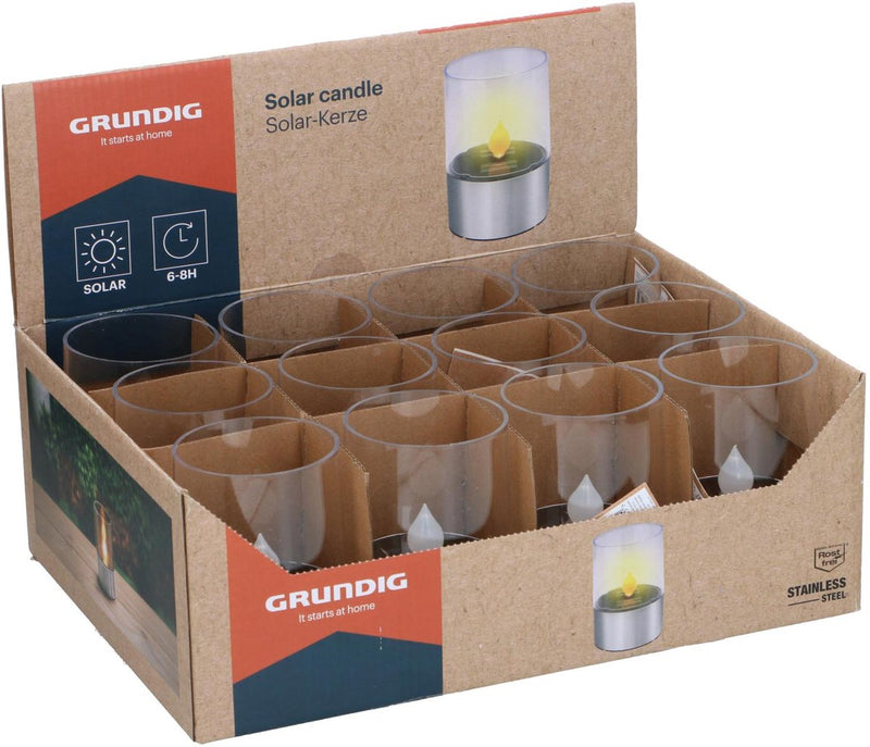 Grundig solar kaars ø7,5x11cm