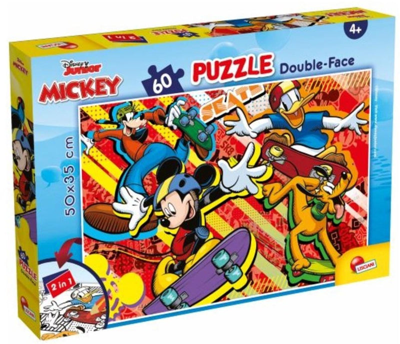 Lisciani - mickey mouse - double face - puzzel - 60 stukjes