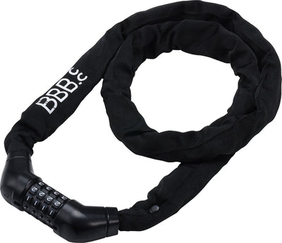 Bbb cycling codeguard chain cijferslot - fietsslot met duurzame beschermhoes - lengte: 180cm - dikte: 5mm - kettingslot voor stadsfiets, racefiets mountainbike - bbl-105