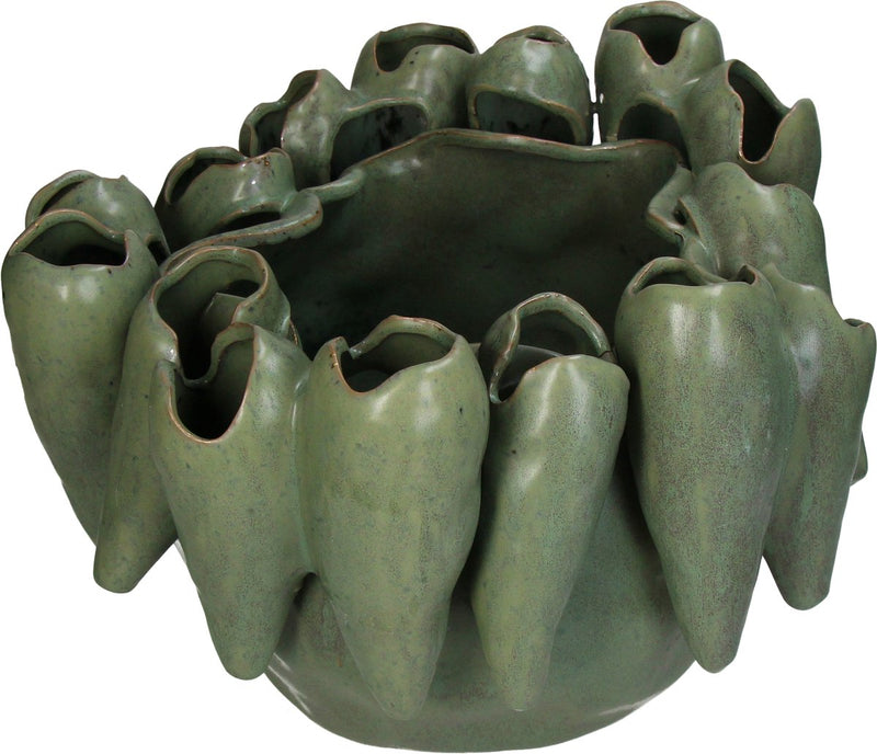 Hd collection vaas aardewerk groen 39x35,5x26cm