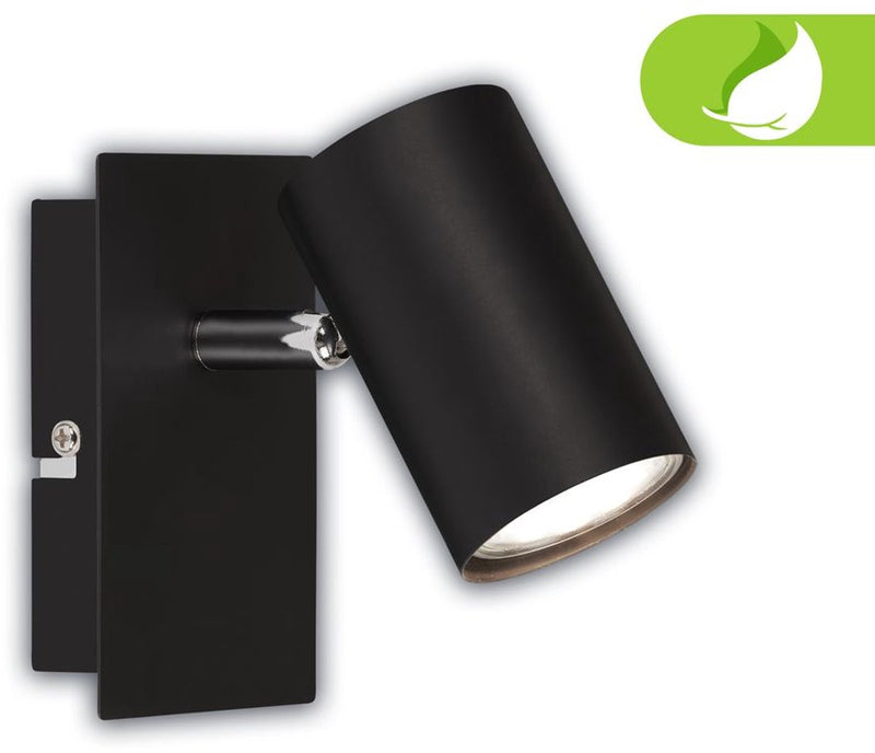 B.k.licht briloner isil a – opbouwspot – wandlmp met eek a lichtbron* – zwenkbaar spotjes – plafondspots zwart – 12 cm