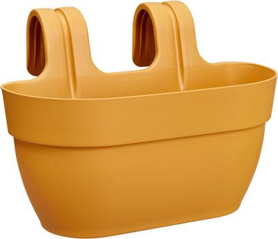 Elho vibia campana easy hanger m 36 - balkonbak met ophanghaken - 100% gerecycled plastic - ø 36.0 x h 26.5 cm - honinggeel