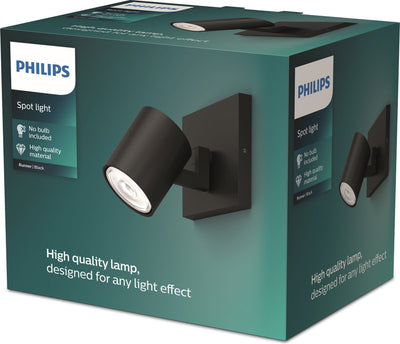 Philips led philips runner opbouwspot - 1-lichts - zwart