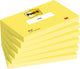 Post-it memoblok 655 76x127mm 100 vel per blok neon geel | 6 stuks