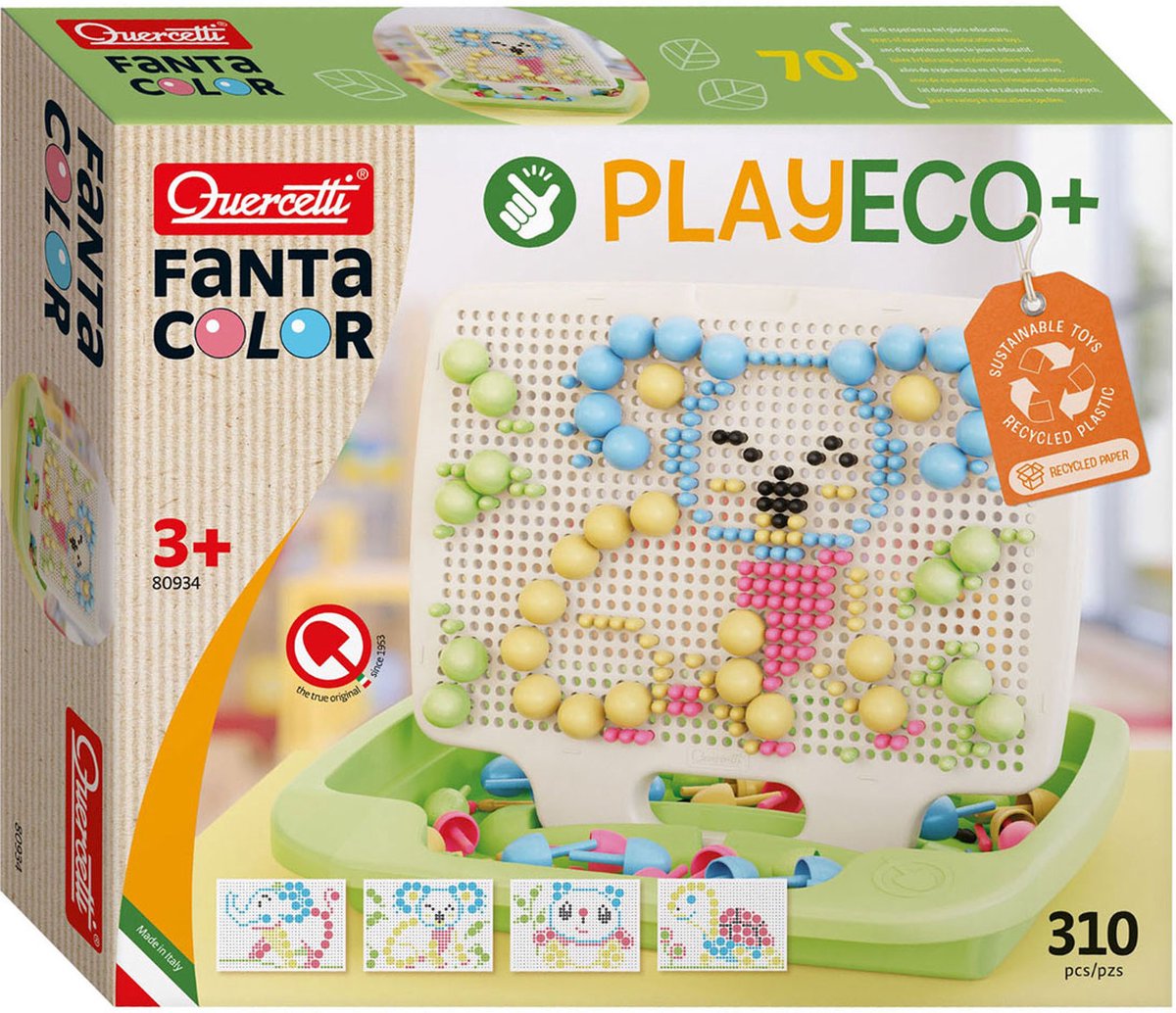 Quercetti play eco+ fantacolor insteek mozaïek (310-delig)