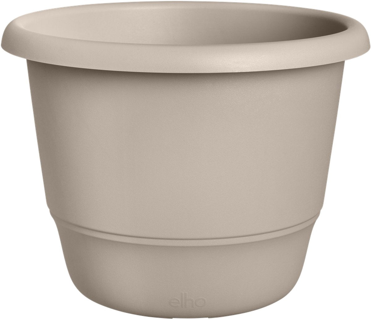 Elho amiga rond 55 - grote bloempot voor binnen buiten - 100% gerecycled plastic - ø 55 x h 41.3 cm - paddenstoel beige