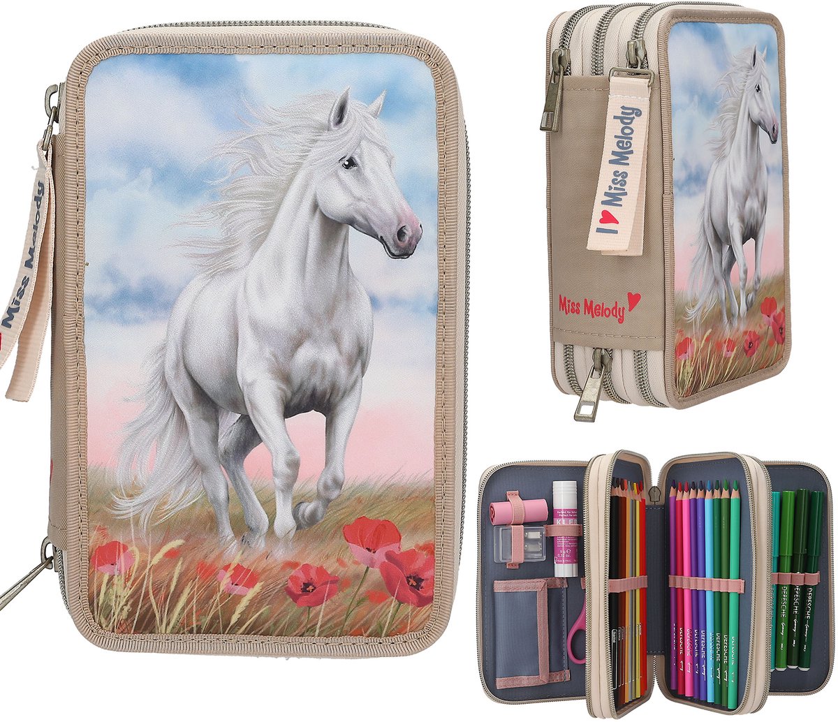 Depesche - miss melody 3-vaks etui - poppy sand
