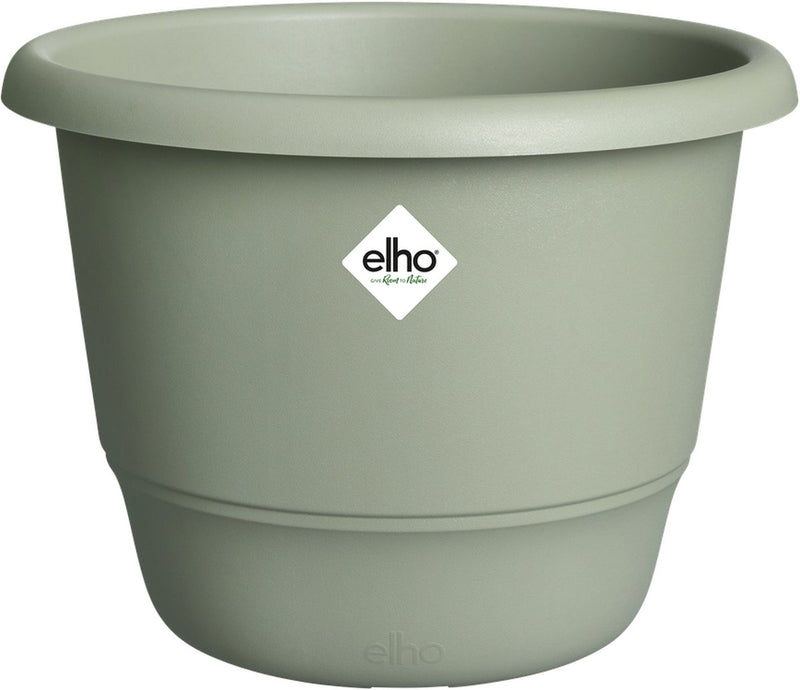 Elho amiga rond 25 - bloempot voor binnen buiten - 100% gerecycled plastic - ø 24.5 x h 18.5 cm - tijmgroen