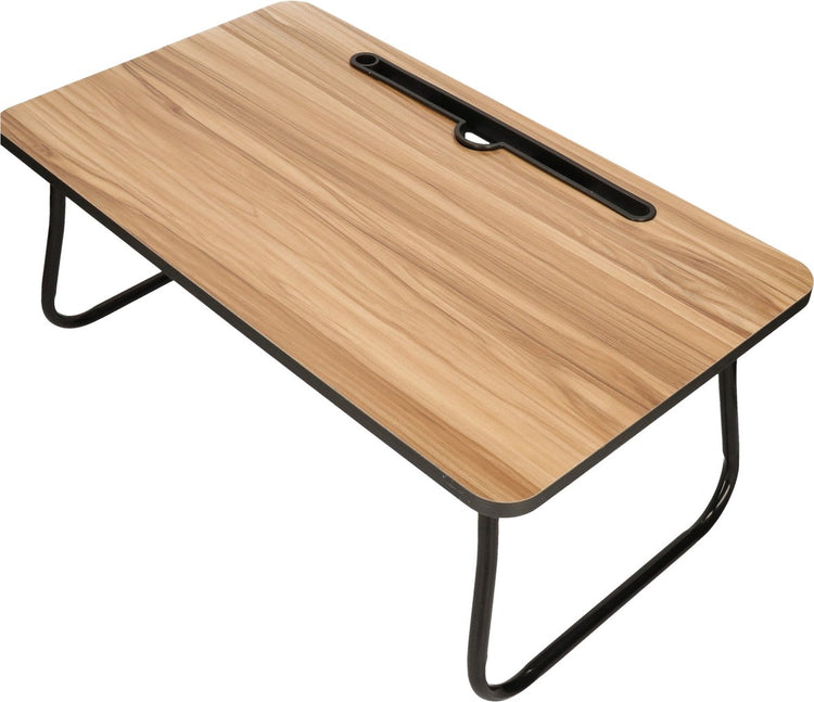 Merkloos sans marque bedtafel - uitklapbare pootjes - ontbijttafel - laptoptafel - mdf
