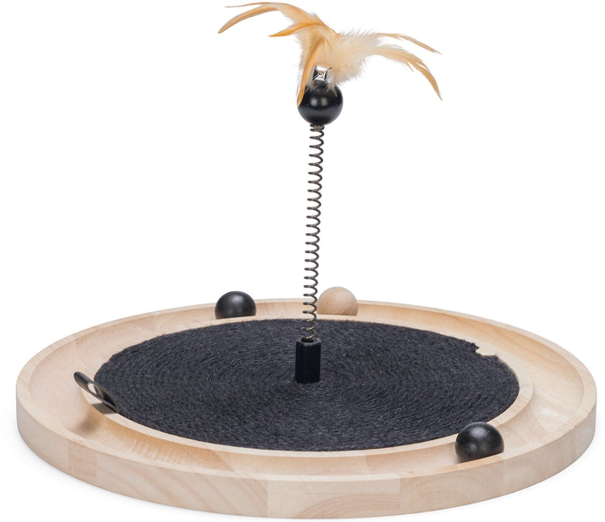 Designed by lotte krabspeelgoed idah - kattenspeelgoed - hout - zwart bruin - 39,5x39,5x29 cm