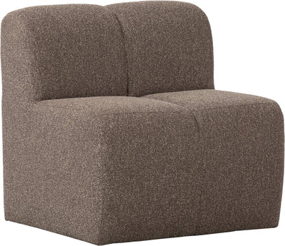 Woood mojo eetbankje 84cm met rugleuning - bouclé - bruin melange
