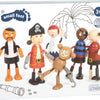 Small foot - houten poppetjes piraat buigbaar, 6st.