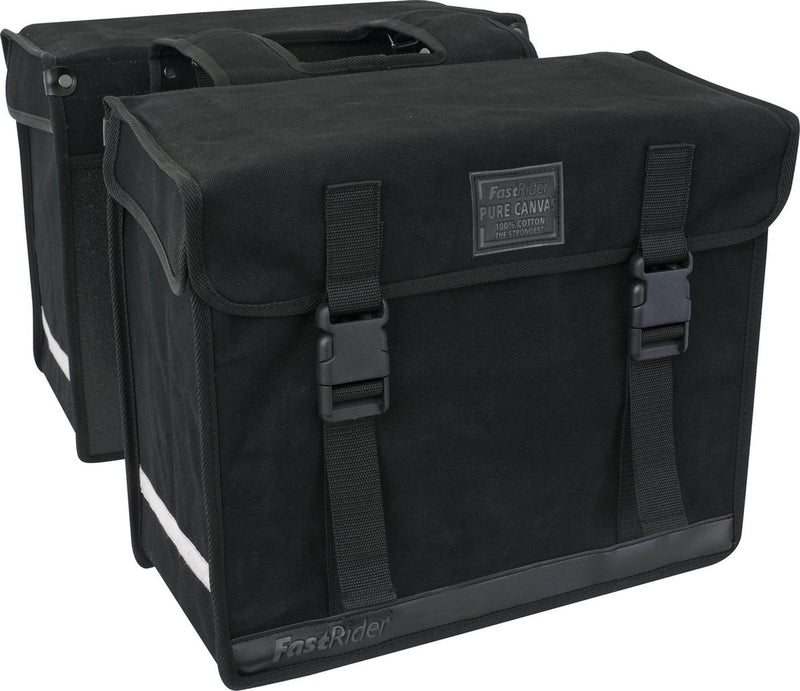 Fastrider canvas 47l dubbele fietstas basics zwart