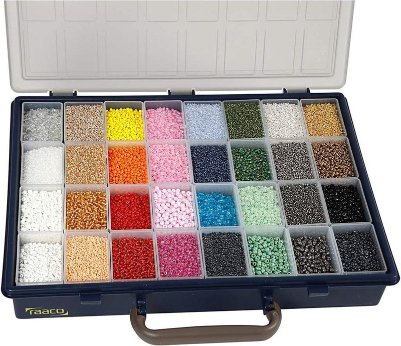 Creativ company rocailles, afm 6 0+8 0+15 0, d: 1,7+3+4 mm, 32x100 gr