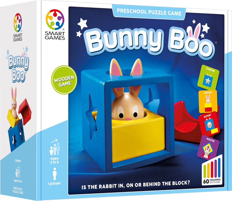 Smartgames bunny boo - logisch denkspel met houten konijn - opdrachtkaarten nabouwen - 60 opdrachten - educatief spel voor peuters kleuters - vanaf 2 jaar