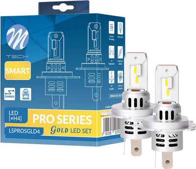 M-tech h4 led - canbus - warm wit - set van 2 - (halogeen look) - led verlichting