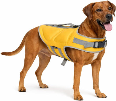 Flamingo zwemvest hond – maat xl (46,5cm) – swimmy geel – extra drijfvermogen – verstelbare banden – handgreep xl