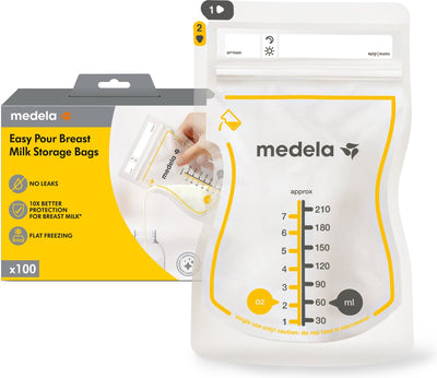 Medela moedermelk bewaarzakjes – 100 stuks – lekvrij – met dubbele sluiting en schenktuit – bpa‑vrij en recyclebaar