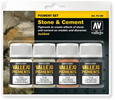 Vallejo modelbouwdecoratie - 73192 stone - cement - pigment set effecten set