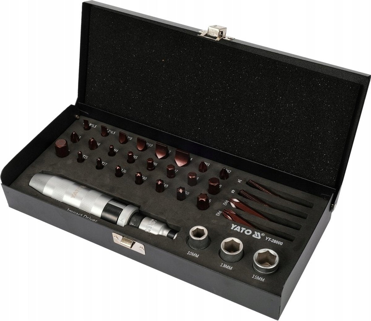 Yato slagmoersleutel set met wisselbits - metalen koffer