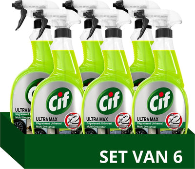 Cif ultra max - degreasing spray - citroen - 6 x 750ml - voordeelverpakking