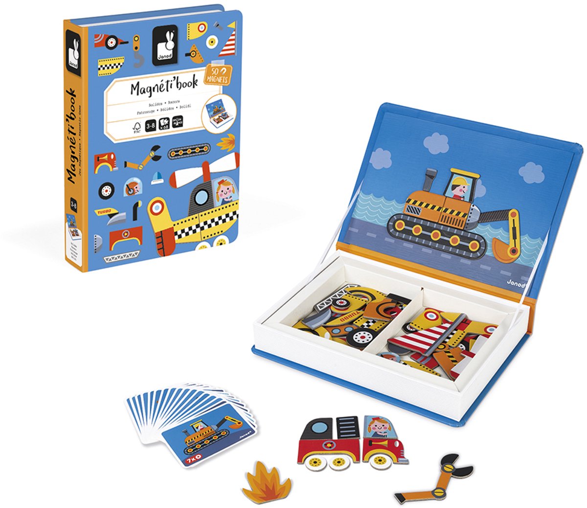 Janod - magnetibook - racers - magneetboek speelset