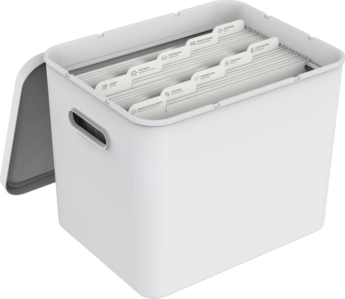Rotho my paper archiefdoos a4, documentenorganizer met inhangers, 40x29,2x29,8 cm, wit