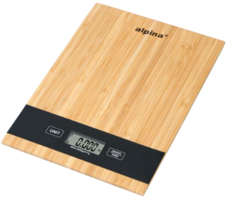 Alpina digitale keukenweegschaal 5kg - rvs weegschaal met lcd display - tarra-functie