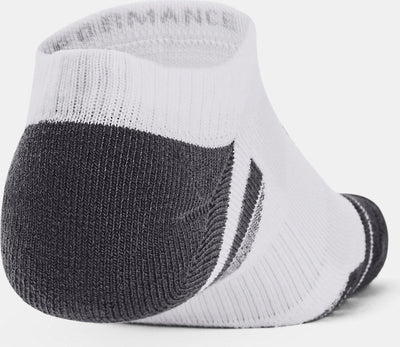 Under armour ua performance tech 3pk ns-wht unisex sportsokken - wit - jet grijs