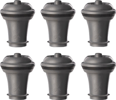 Vacuvin vacu vin wijnstoppers set van 6 – reserve afsluitdoppen voor wine saver – herbruikbaar – grijs